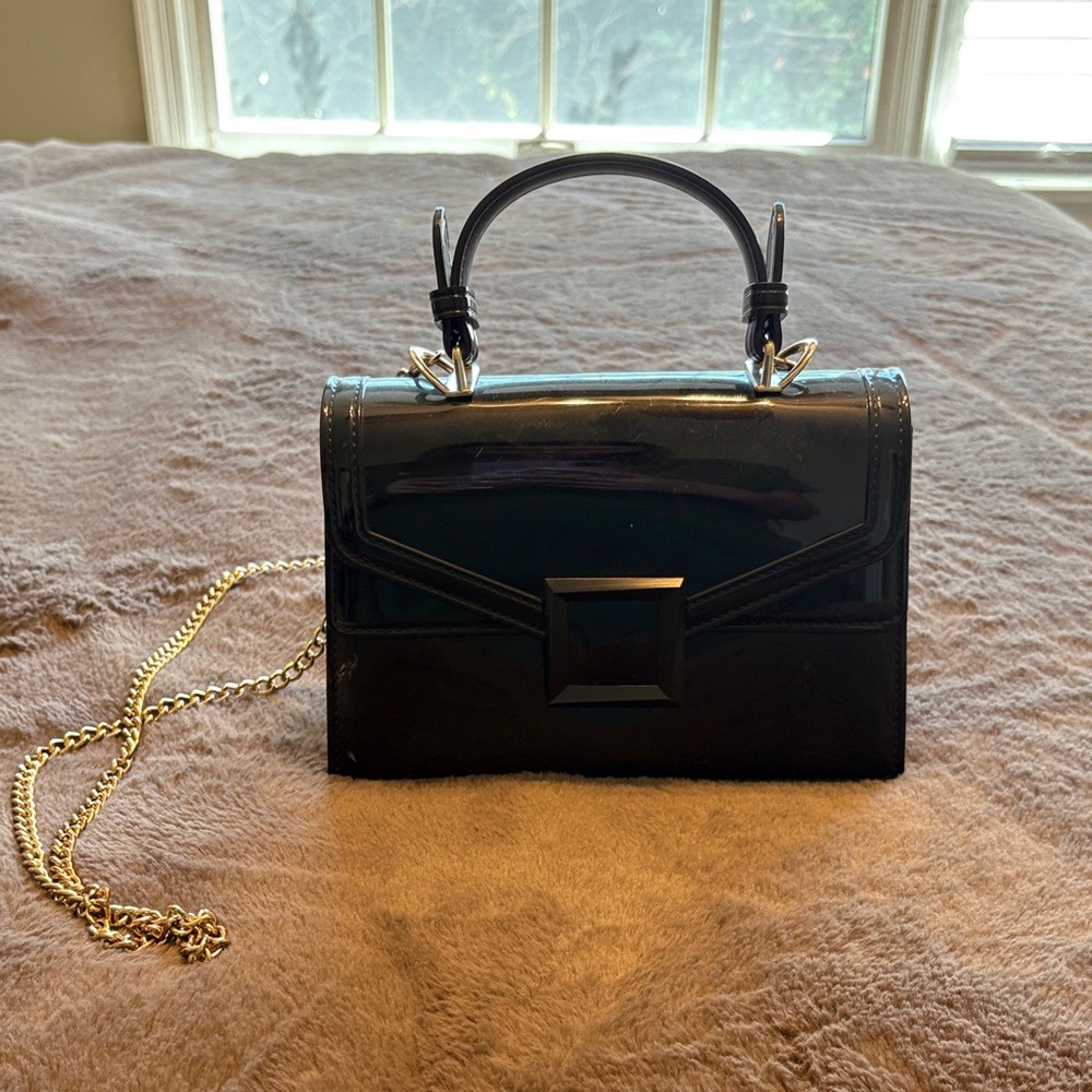 Elegant Black Patent Handbag